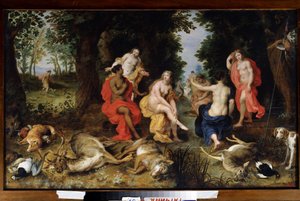 Dianas Rast während der Jagd von Jan the Elder Brueghel