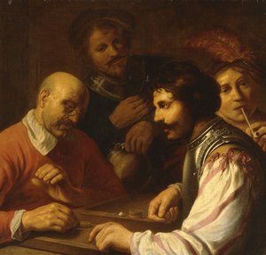 Tric-Trac-Spieler in einem Gasthaus, ca. 1623-5 von Jan the Elder Lievens