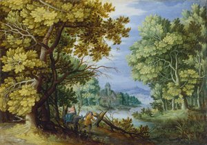 Waldlandschaft mit Flucht nach Ägypten, ca. 1620-50 von Jan the Younger Brueghel