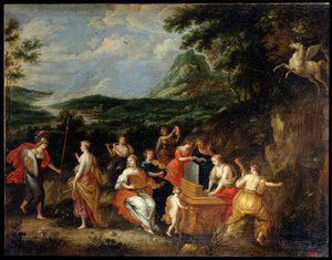 Pallas Athene und Musen, 1630er Jahre von Jan van Balen