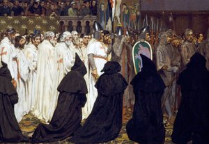 Das Begräbnis von Karl dem Guten, Graf von Flandern, gefeiert in Brügge am 22. April von Jan van Beers