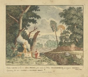 Eine Frau bringt ein Opfer an Priapus von Jan van Call (I)