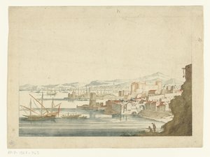 Blick auf einen italienischen Hafen