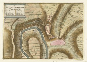Grundriss des Dorfes und Schlosses von Trarbach, 1704 von Jan van Call (II) (attributed to)