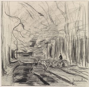 Schafherde im Wald von Jan van Essen