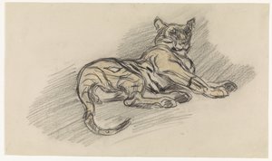 Liegender Tiger, nach rechts