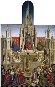 Der Gnadenbrunnen und der Triumph der Ecclesia über die Synagoge, 1430 von Jan van Eyck