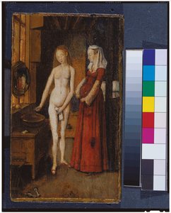 Frau bei ihrer Toilette von Jan van Eyck