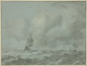 Boote auf dem Ozean von Jan van Goyen