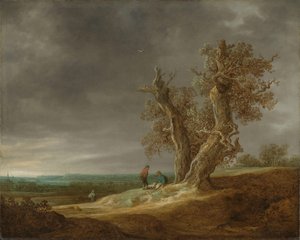 Landschaft mit zwei Eichen