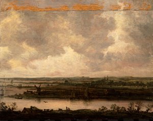 Panoramablick auf den Fluss Spaarne und den Haarlemmermeer von Jan van Goyen