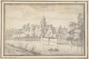 Ansicht von Schloss und Haus am Fluss von Jan van Goyen