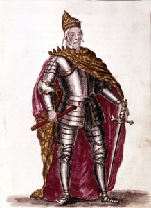Doge Sebastiano Venier (1577 - 1578). Aquarellzeichnung und Tinte aus dem Manuskript „Sitten der Venezianer“ von Jan van Grevenbroeck (oder Giovanni Grevembroch (Grevenbroch) (1731-1807) von Jan van Grevenbroeck