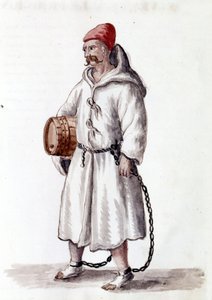 Galerianisches Kabel. 17. - 18. Jahrhundert. Aquarellzeichnung und Tinte aus dem Manuskript „Sitten der Venezianer“ von Jan van Grevenbroeck (oder Giovanni Grevembroch (Grevenbroch) (1731-1807) von Jan van Grevenbroeck