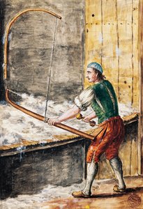 Die Baumwollspinnerin, Illustration aus dem illustrierten Buch der venezianischen Kostüme, von Jan Grevenbroeck, Aquarell, Italien