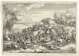 Landschaft mit Reiterkampf
