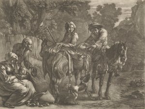 Plünderer, die einen Bauern und seine Frau ausrauben von Jan van Huchtenburg