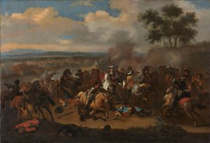 Die Schlacht am Boyne, Irland, zwischen König James II. und Wilhelm III., 12. Juli 1690