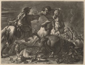 Zwei kämpfende Reiter von Jan van Huchtenburgh