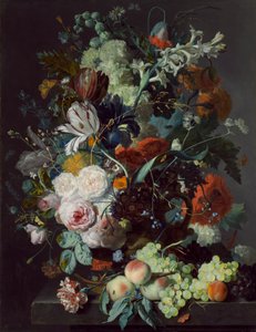 Stillleben mit Blumen und Früchten, ca. 1715 von Jan van Huysum