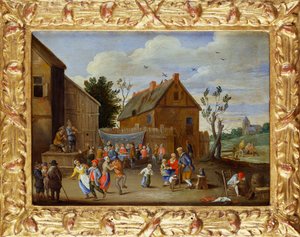 Ein Hochzeitsfest in einem Hof eines Gasthauses von Jan van Kessel