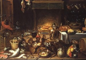 Affen beim Festmahl von Jan van Kessel the Elder