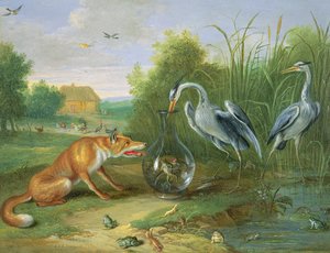 Der Reiher und der Fuchs, 1661 von Jan van Kessel the Elder