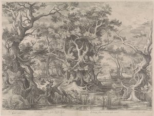 Johannes der Täufer betend in einer Moorlandschaft von Jan van Londerseel