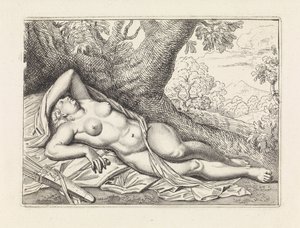 Schlafende Diana in Landschaft von Jan van Neck