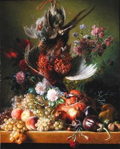 Stillleben mit Fasan und Blumen, 1838-39 von Jan van Os