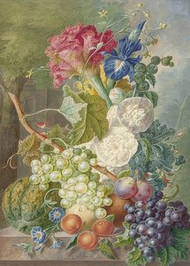 Stillleben mit Blumen und Früchten von Jan van Os