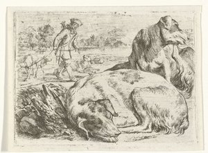 Jäger mit seinen Hunden von Jan van Ossenbeeck