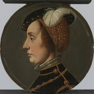 Porträt von Anna von Lothringen, Gemahlin von René de Chalon, Prinz von Oranien von Jan van Scorel (possibly copy after)