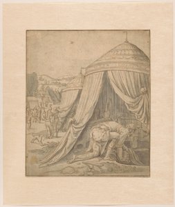 Acham begräbt das gestohlene Gut von Jan van Scorel (school of)