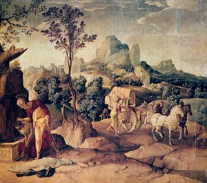 Der Apostel Philippus tauft den Eunuchen von Jan van Scorel