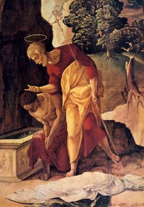 Der Apostel Philippus tauft den Eunuchen (Detail), 16. Jahrhundert