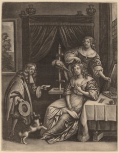 Junge, der einer Frau einen Brief überbringt von Jan van Somer