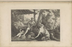 Adam und Eva nach der Vertreibung aus dem Paradies von Jan van Troyen