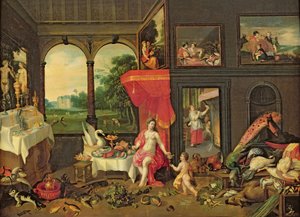 Allegorie des Geschmacks von Jan van and Balen, Hendrik van Kessel