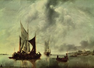 Ruhe oder Boote in Küstennähe, nach 1651 von Jan van de Capelle or Cappelle