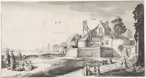 Bleichfeld vor einem Fort
