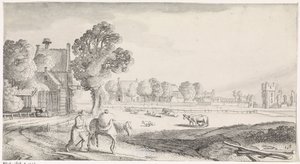 Bauer mit Packpferd auf einem Landweg von Jan van de Velde (II)
