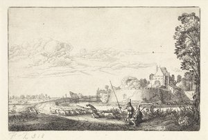 Landschaft mit dem Zijlpoort in Haarlem von Jan van de Velde (II)