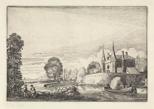 Vergnügungsboot in einem Wassergraben von Jan van de Velde (II)