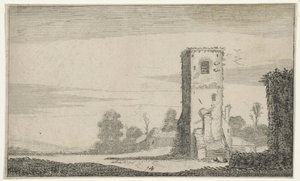 Ruine eines Turms in einer Landschaft von Jan van de Velde (II)