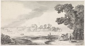 Weidelandschaft mit urinierendem Mann von Jan van de Velde (II)