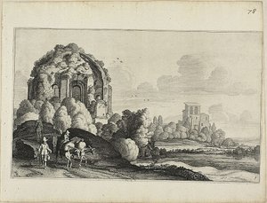 Reisende vor dem Minerva Medica Tempel in Rom von Jan van de Velde II