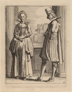 Zwei Figuren in Kostümen von Jan van de Velde II