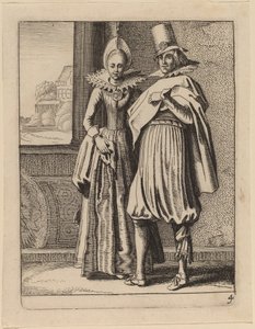 Zwei Figuren in Kostümen von Jan van de Velde II