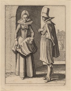 Zwei Figuren in Kostümen von Jan van de Velde II